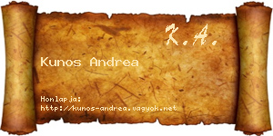Kunos Andrea névjegykártya